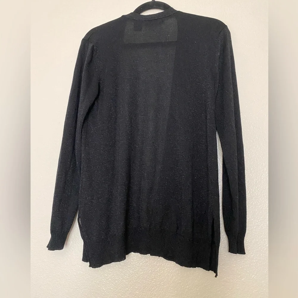 Verve Ami  Black Metallic Open Front Cardigan Size M